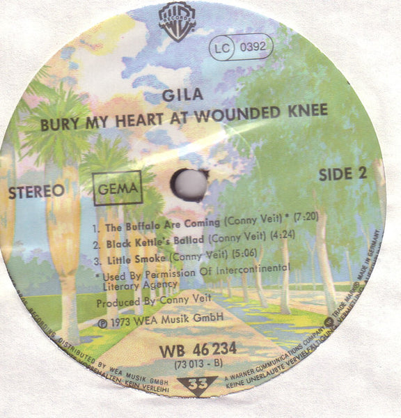 Gila – Bury My Heart At Wounded Knee (1973) - Mint- LP Record 1976 Warner Germany Vinyl - Krautrock / Prog Rock - Shuga Records