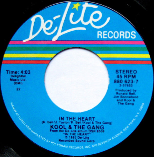 Kool & The Gang ‎– Fresh / In The Heart - Mint- 7" Single 45 RPM 1984 De-Lite USA - Disco