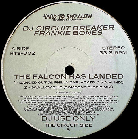 Frankie Bones / DJ Circuit Breaker – The Falcon Has Landed - VG+ 12" Single Record 2001 Hard To Swallow Vinyl - Techno / Tech House