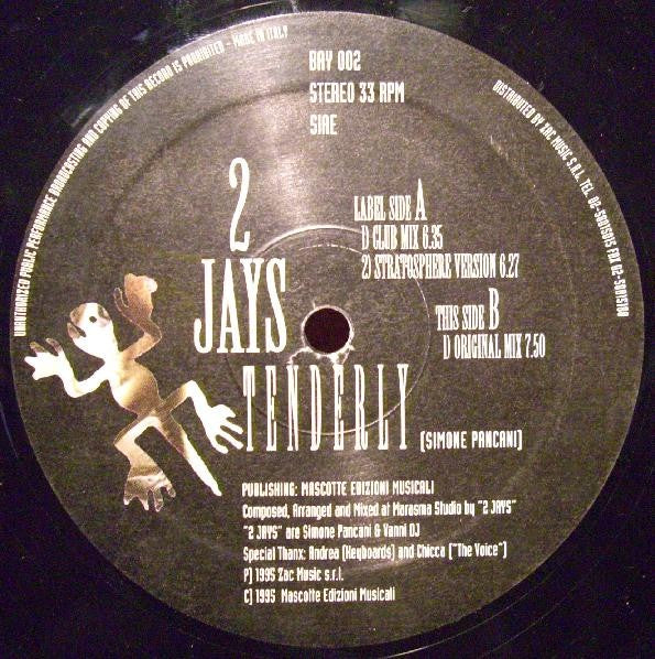 2 Jays – Tenderly - New 12" Single Record 1995 Lizard Bay Italy Vinyl - Progressive Trance
