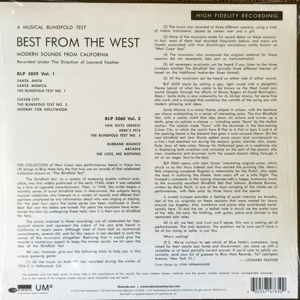Various ‎– Best From The West Vol. 1  Modern Sounds From California (1955) - New 10" EP Record 2015 Blue Note Vinyl - Jazz / Cool Jazz / Bop