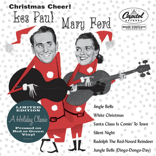 Les Paul + Mary Ford - Christmas Cheer! - New Vinyl Record 2015 Record Store Day Black Friday Limited Edition 10" on Red or Green Vinyl (1000 pressed of each) - Christmas / Jazz / Country / Blues