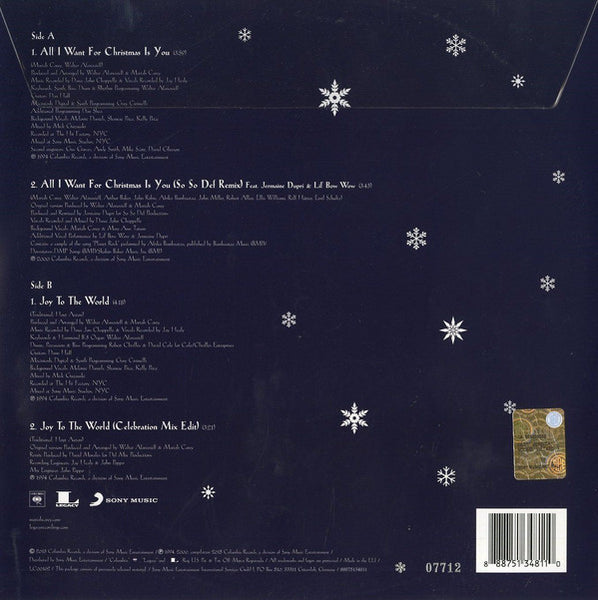 Mariah Carey ‎– All I Want For Christmas Is You - New 10" EP Record 2015 CBS Europe Import Picture Disc & Numbered - Christmas / Soul / R&B / Pop - Shuga Records
