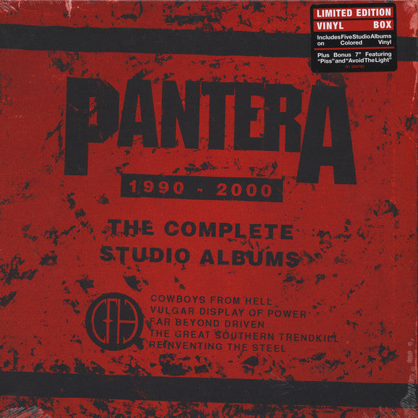 Pantera - 1990-2000 Complete Studio Albums - New Vinyl Record 2015 Limited Edition Box Set - All 5 Studio Records on Colored Vinyl + a bonus 7" - Metal / Thrash