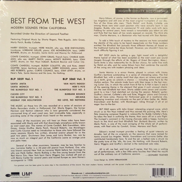 Various ‎– Best From The West Vol. 2 • Modern Sounds From California (1955) - New 10" EP Record 2015 Blue Note Vinyl -Jazz / Cool Jazz / Bop