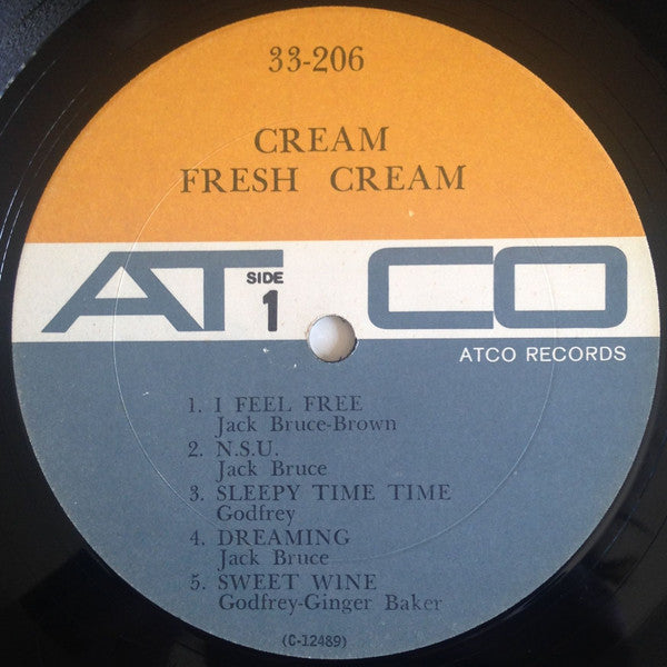 Cream ‎– Fresh Cream - VG+ LP Record 1967 ATCO USA Mono Original Vinyl - Classic Rock / Blues Rock / Electric Blues - Shuga Records