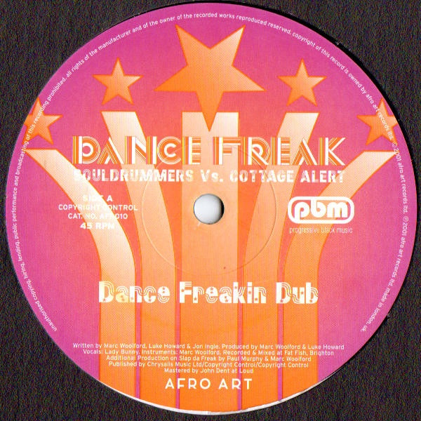 Souldrummers Vs. Cottage Alert – Dance Freak - New 12" Single Record 2001 Afro Art UK Vinyl - Deep House / Disco