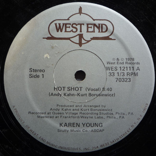 Karen Young ‎– Hot Shot - VG+ 12" Single Record 1978 USA Original Vinyl - Disco