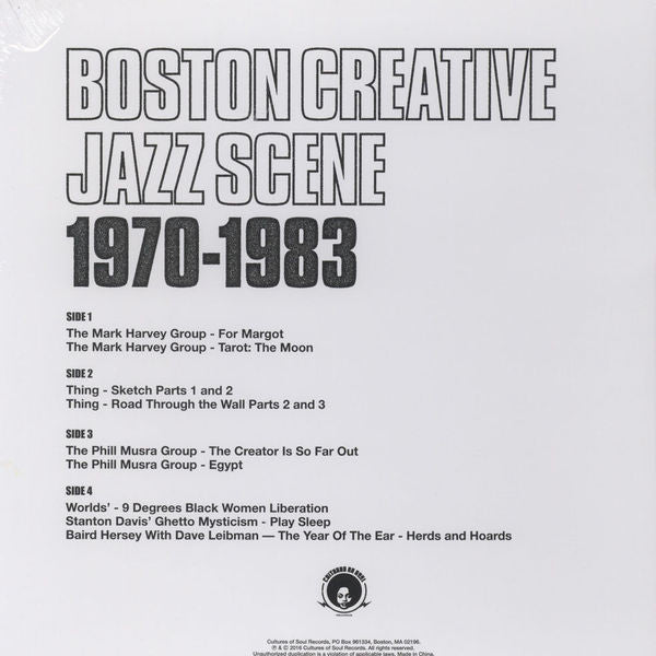Various ‎– Boston Creative Jazz Scene 1970 - 1983 - New 2 LP Record 2016 Cultures Of Soul USA Vinyl & Book - Free Jazz/ Soul-Jazz - Shuga Records