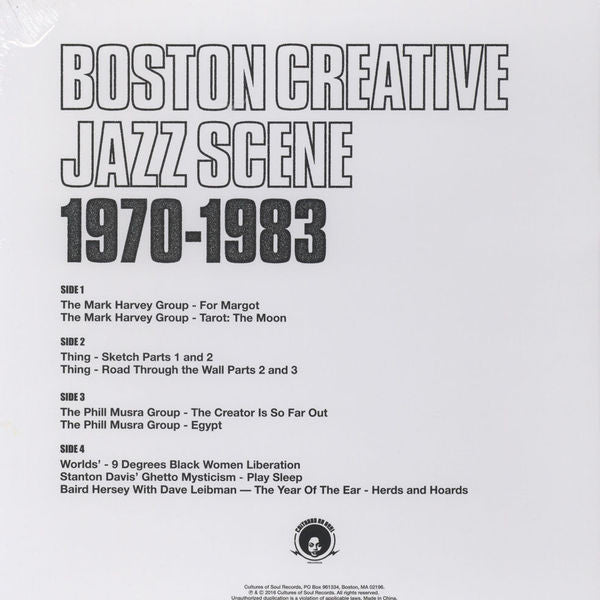 Various ‎– Boston Creative Jazz Scene 1970 - 1983 - New 2 LP Record 2016 Cultures Of Soul USA Vinyl & Book - Free Jazz/ Soul-Jazz