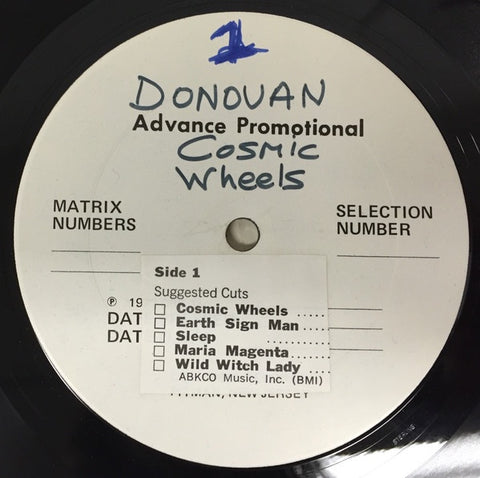 Donovan – Cosmic Wheels - VG+ LP Record 1972 Epic USA Test Pressing Vinyl - Rock / Classic Rock