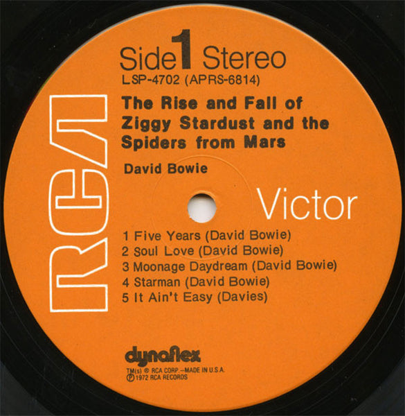 David Bowie – The Rise And Fall Of Ziggy Stardust And The Spiders From Mars - VG+ LP Record 1972 RCA USA Orange Label Indianapolis Vinyl - Classic Rock / Glam - Shuga Records