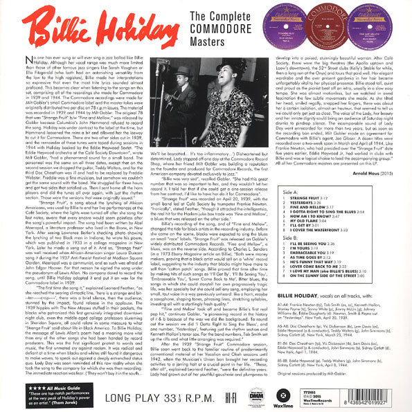 Billie Holiday ‎– The Complete Commodore Masters - New LP Record 2015 WaxTime Europe Import Vinyl - Jazz - Shuga Records