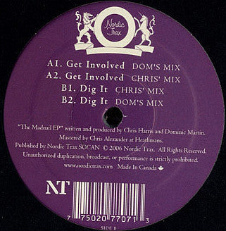 Chris Harris + Dominic Martin - The Madnail EP - New 12" Single Record 2006 Nordic Trax Vinyl - Chicago Deep House