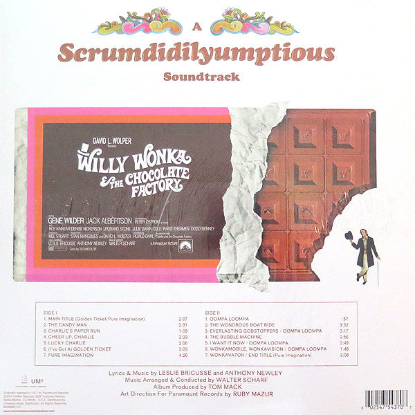 Leslie Bricusse and Anthony Newley ‎– Willy Wonka & The Chocolate Factory (1971) - Mint- (low grade cover) LP Record 2016 Geffen USA Gold Vinyl - Soundtrack - Shuga Records