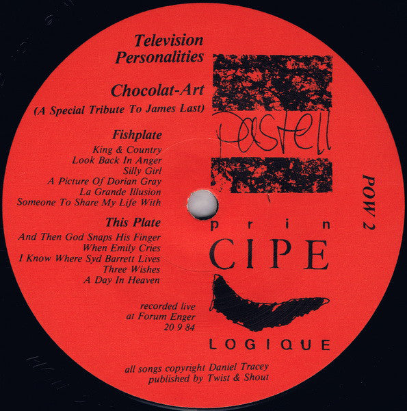 Television Personalities ‎– Chocolat-Art (A Special Tribute To James Last) - VG+ LP Record 1984 Pastell German Import Vinyl & Insert - Indie Rock / Mod - Shuga Records