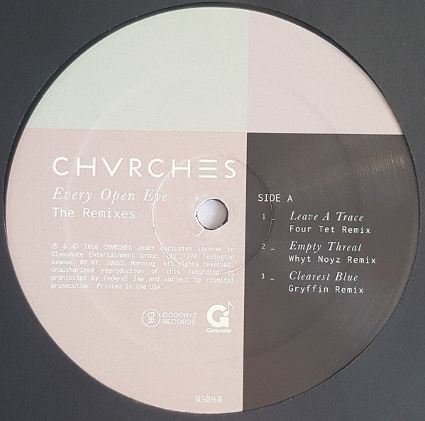 CHVRCHES - Every Open Eye: The Remixes - New Vinyl 2016 Glassnote Record Store Day EP, Limited to 5000 copies - Electronic / Synthpop