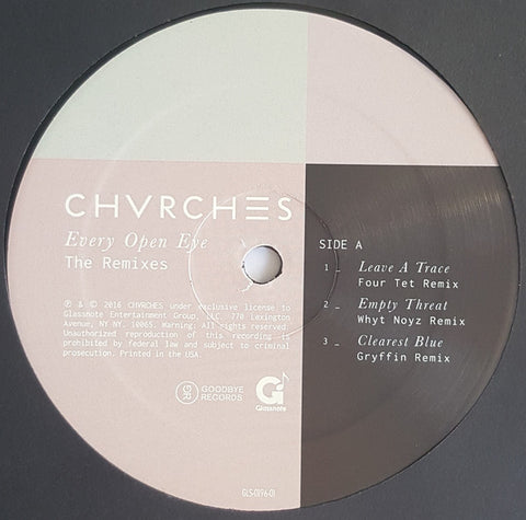 CHVRCHES - Every Open Eye: The Remixes - New Vinyl 2016 Glassnote Record Store Day EP, Limited to 5000 copies - Electronic / Synthpop