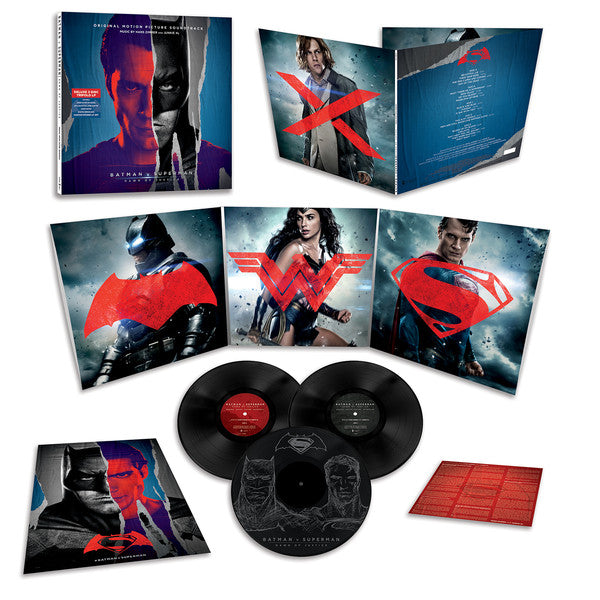 Hans Zimmer & Junkie XL ‎– Batman v Superman: Dawn of Justice (Original Motion Picture) - New 3 Lp Record 2016 Watertower Deluxe Set, Poster & Etched Vinyl - Soundtrack - Shuga Records