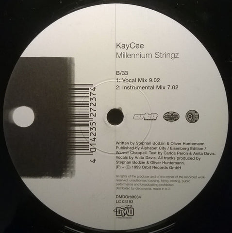 KayCee – Millennium Stringz - Mint- 12" Single Record 1999 Orbit Europe Vinyl - Electronic / Trance