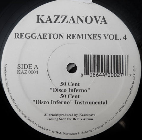 Various ‎– Reggaeton Remixes Vol.4 - New Vinyl Record 12" Single USA 2004 - Reggae/Hip Hop