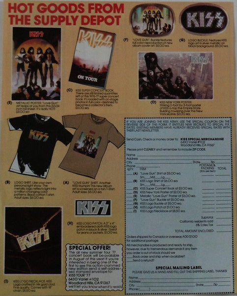 Kiss – Love Gun - VG+ LP Record 1977 Casablanca USA Vinyl, Merch Form & Matching Inner Sleeve - Hard Rock / Heavy Metal