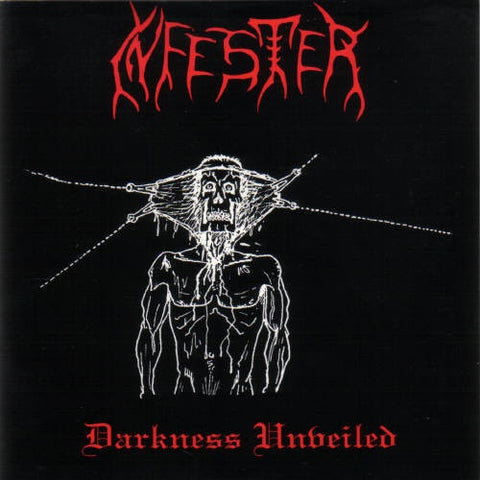 Infester – Darkness Unveiled - Mint- 7" EP Record 1992 Moribund USA Red Vinyl - Death Metal