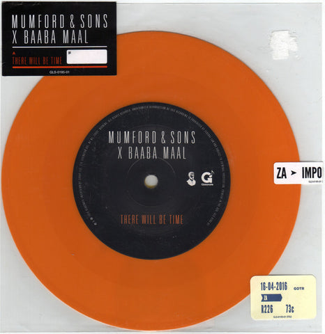 Mumford & Sons x Baaba Maal - There Will Be Time - New Vinyl Record 2016 Glassnote Record Store Day Limited Edition Gold Vinyl 7" w/ Etched B-Side - Folk-Rock