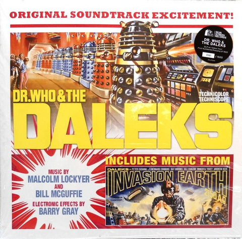 Soundtrack / Malcolm Lockyer + Bill McGuffie - Dr. Who & The Daleks - New Vinyl Record 2016 Silva Screen Record Store Day Gatefold 2-LP Pressing on Flame Vinyl, Individually Numbered to 1500