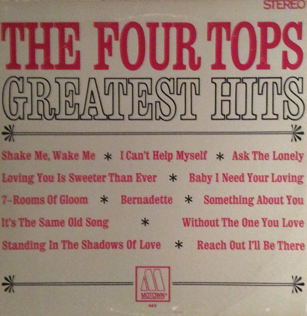 The Four Tops ‎– Greatest Hits - VG+ Lp Record 1967 Stereo USA Vinyl - Soul