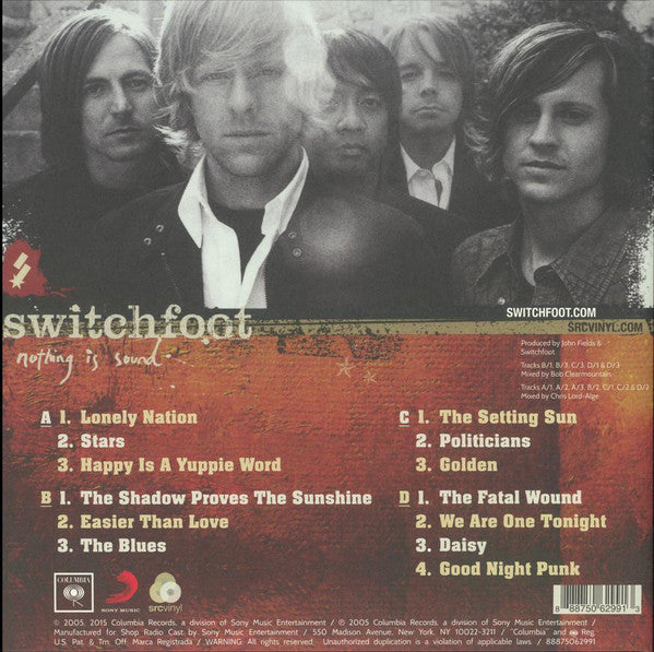 Switchfoot ‎– Nothing Is Sound (2005) - New 2 LP Record 2016 SRC USA Red Vinyl & Insert - Rock - Shuga Records