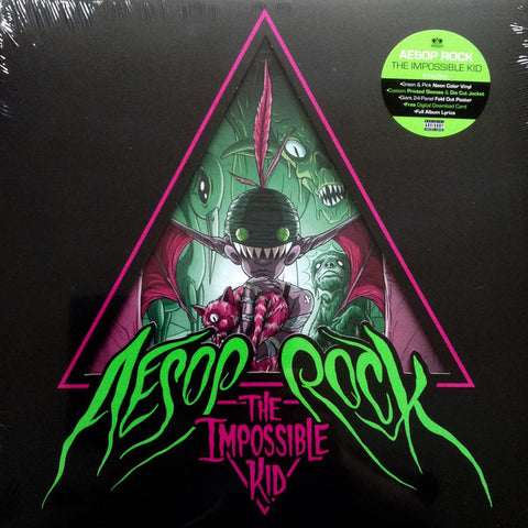 Aesop Rock - The Impossible Kid - New 2 Lp Record 2016 USA Green & Pink Neon Vinyl & Poster & Download - Rap / Hip Hop