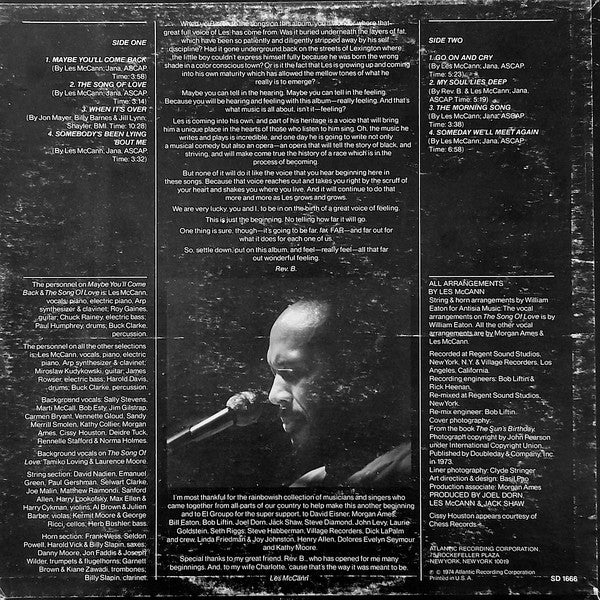 Les McCann – Another Beginning - VG+ LP Record 1974 Atlantic USA Vinyl - Jazz / Soul-Jazz