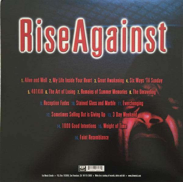 Rise Against - The Unraveling - New LP Record 2001 Fat Wreck Chords USA Original Press Black Vinyl - Rock / Hardcore / Punk