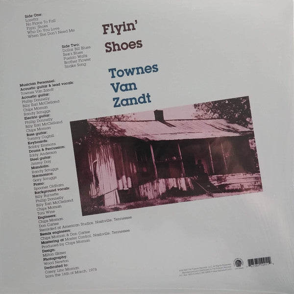 Townes Van Zandt ‎– Flyin' Shoes (1978) - New LP Record 2009 Fat Possum USA Vinyl - Folk Rock / Country Rock - Shuga Records