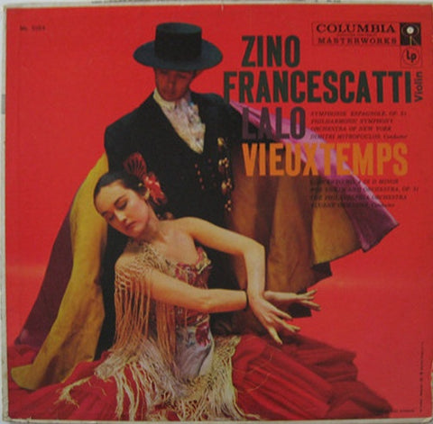 Zino Francescatti – Lalo Vieuxtemps - VG+ LP Record 1957 Columbia USA Mono Vinyl - Classical