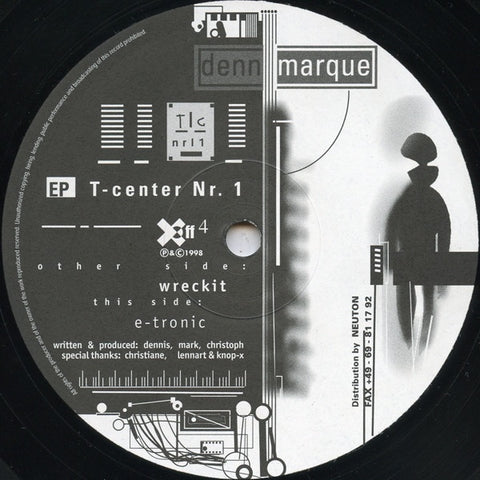 Dennmarque – T-center Nr. 1 - New 12" Single Record 1998 X OFF Germany Vinyl - Techno