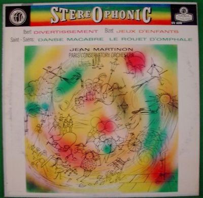 Jean Martinon - Ibert, Bizet, Saint-Saëns – Divertissement / Jeux D'Enfants / Danse Macabre / Le Rouet D'Omphale - VG+ LP Record 1960 London UK ffss Stereo Blue Back Vinyl - Classical