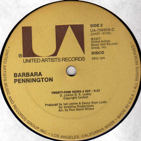 Barbara Pennington – Twenty Four Hours A Day - VG+ 12" USA 1977 - Disco/Funk
