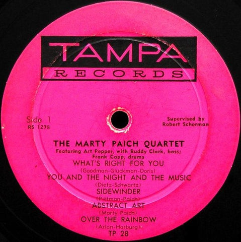 Marty Paich Quartet Featuring Art Pepper – Marty Paich Quartet (1956) - VG+ (No Original Cover) LP Record 1958 Tampa USA Mono Vinyl - Cool Jazz / Bop