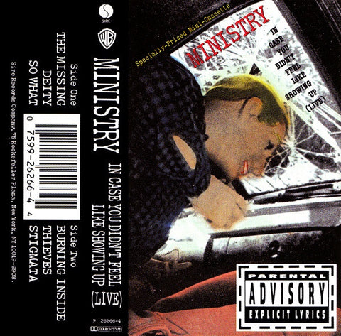 Ministry – In Case You Didn't Feel Like Showing Up (Live) - Used Cassette 1990 Sire Tape - Electronic / Industrial / Alternative Rock