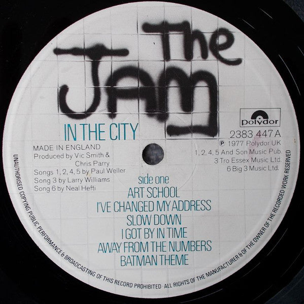 The Jam ‎– In The City - VG+ (VG cover) LP Record 1977 Polydor UK Import Vinyl - Punk / Mod - Shuga Records