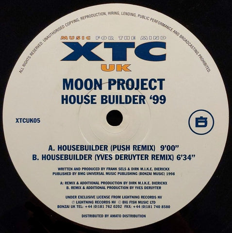 Moon Project – House Builder '99 - New 12" Single Record 1999 XTC UK Vinyl - Trance / Progressive Trance