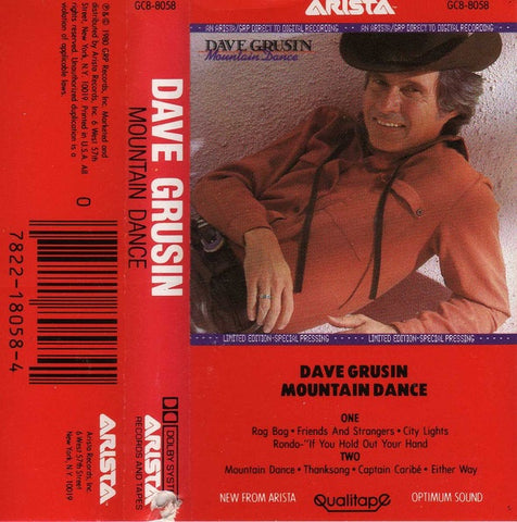 Dave Grusin – Mountain Dance - Used Cassette 1980 Arista Tape - Smooth Jazz / Jazz-Funk