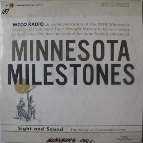 Various – Minnesota Milestones No. 11 Communications: Sight And Sound - VG+ LP Record 1958 WCCO Radio Vinyl - Spoken Word / Education / Public Broadcast