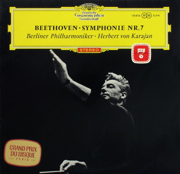 Herbert Von Karajan – Beethoven - Pastorale, Symphonie 7 (1962) - VG+ LP Record 1964 Deutsche Grammophon Germany Vinyl & Red Label Stereo Tulips Label - Classical - Shuga Records