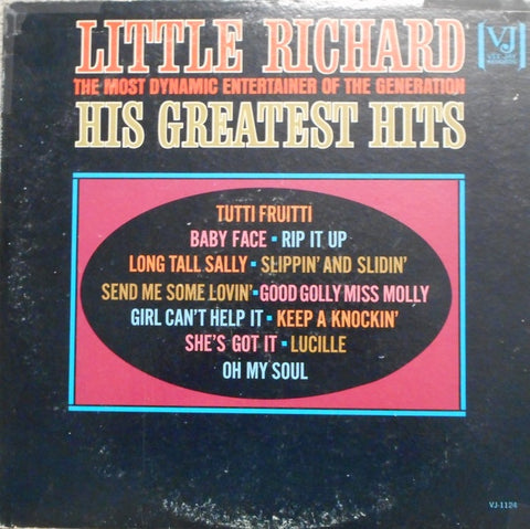 Little Richard – The Most Dynamic Entertainer Of The Generation : His Greatest Hits - VG+ LP Record 1965 Vee Jay USA Mono Original Vinyl - Rock & Roll