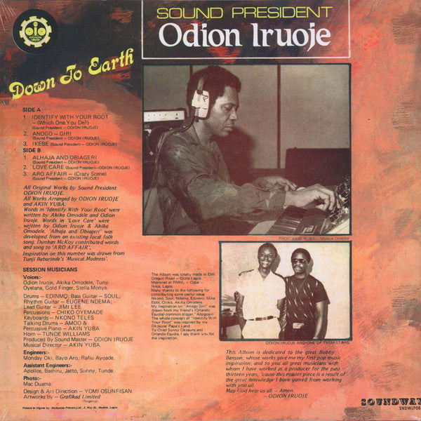 Odion Iruoje – Down To Earth (1983) - New LP Record 2016 Soundway UK Import 180 gram Vinyl & Download - Boogie / Afrobeat / Disco / Funk - Shuga Records