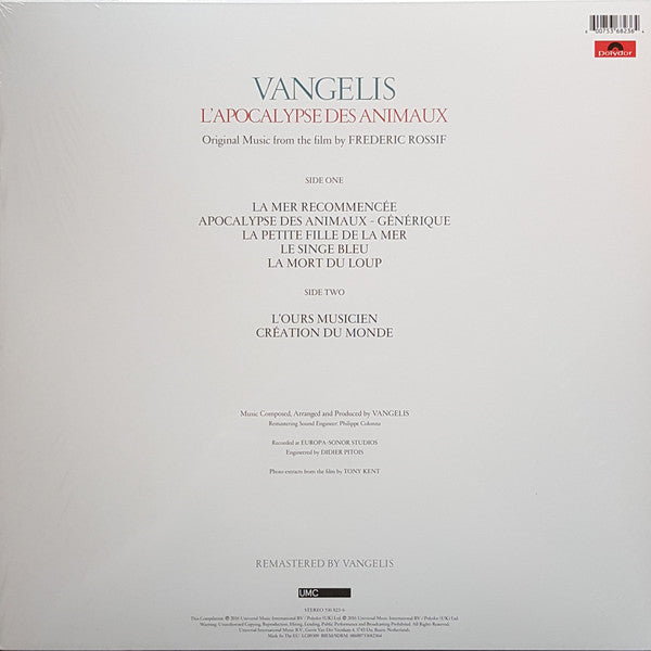 Vangelis ‎– L'Apocalypse Des Animaux (1973) - New LP Record 2016 Polydor Europe 180 gram Vinyl & Download - Soundtrack / Minimal / Ambient - Shuga Records