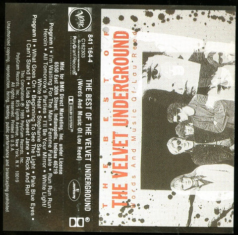 The Velvet Underground – The Best Of The Velvet Underground (Words And Music Of Lou Reed) - Used Cassette 1989 Verve Tape - Art Rock / Avantgarde